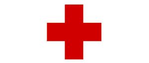 Zdjęcie przedstawia logotyp &quot;Polskiego Czerwonego Krzyża&quot;tj. Krzyż koloru czerwonego na białym tle