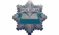 Zdjęcie poglądowe przedstawiające polską odznakę policyjną na białym tle