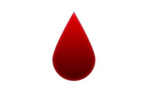 Zdjęcie poglądowe przedstawiające czerwoną kroplę krwi na białym tle.