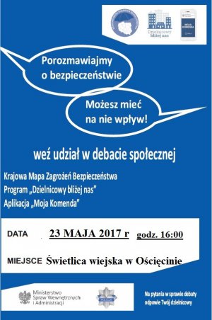Debata społeczna Świetlica w Ościęcinie - 23 maja 2017 godz 16::00