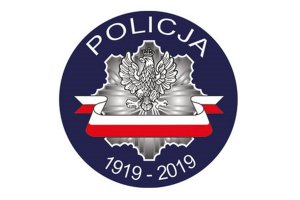 Logo Policji z akcentem na 100-leci obchodów powstania Policji Państwowej