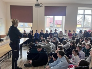 Spotkanie z uczniami w Szkole Podstawowej nr 1 w Trzebiatowie